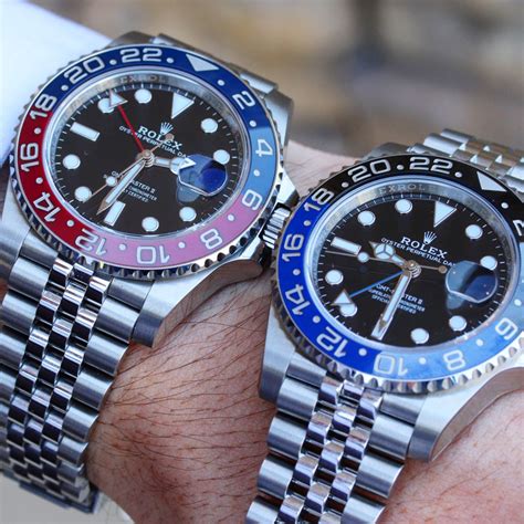 rolex gmt master ii batman vs pepsi